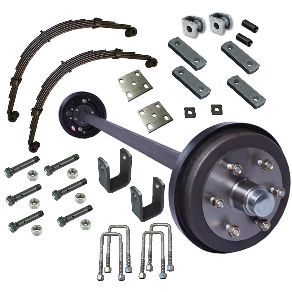 BRAKED AXLE KIT 1.5T Electric Braked Axle Kit With Shackle Springs