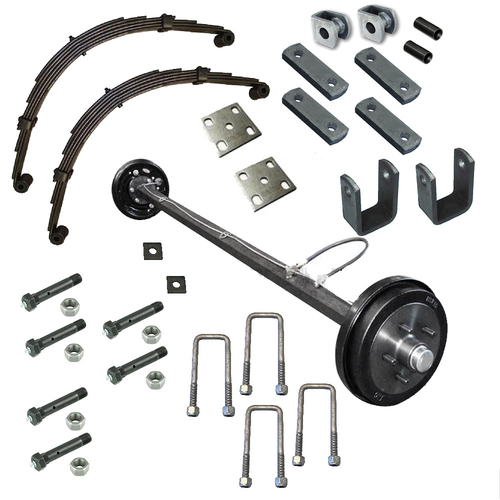 BRAKED AXLE KIT 1.3T Mechanical Drum Braked Axle With Shackle Springs